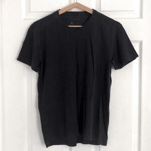 Plain blue cotton v-neck tee